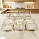 Refrigerator Organization Airtight Produce Keeper with Drain Basket, Single Compartment Vegetable Storage Container