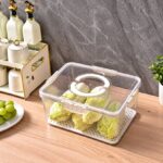 Refrigerator Organization Airtight Fruit Storage Container with Drain Basket, Produce Keeper for Fridge