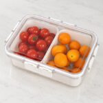 3-Piece Food Container Set Refrigerator Storage Container with Divider