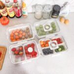 Refrigerator Organization Airtight Produce Keeper with Drain Basket, Single Compartment Vegetable Storage Container