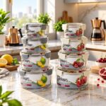 3-Piece Food Container Set Round 4-Piece Food Storage Container Set with Handle